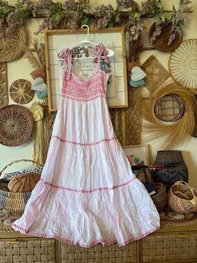 Pink City Prints Candyfloss Stripe Jessica Maxi Dress Size S